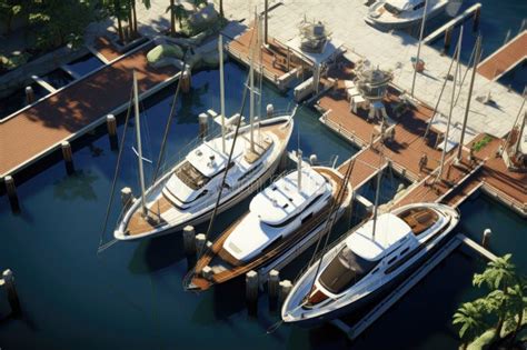 Yates Y Barcos En El Puerto Deportivo Vista Desde Arriba Aérea De Las