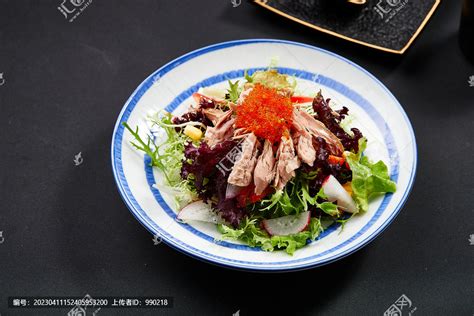 金枪鱼蟹籽沙拉 中国菜系 食品餐饮 摄影素材 汇图网www huitu