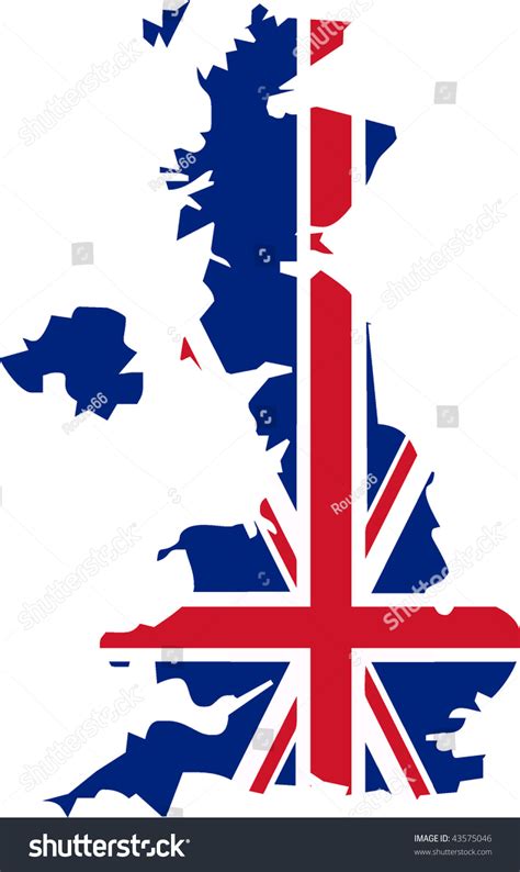 Uk Flag Shape Country Isolated Vector Stock Vector 43575046 - Shutterstock