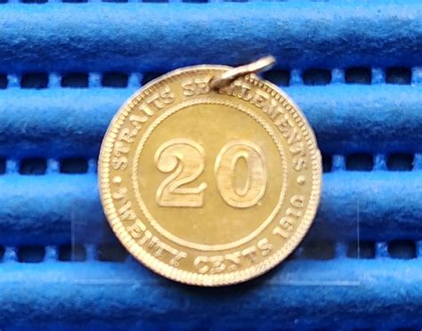 Straits Settlements King Edward Vii Cents Gold Plated Silver