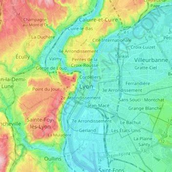 Carte Topographique Lyon Altitude Relief