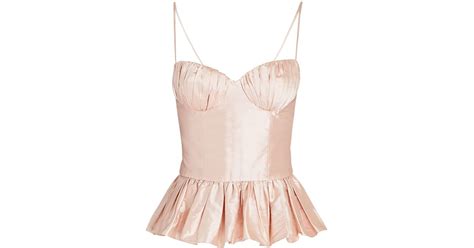 Rozie Corsets Silk Satin Peplum Corset Top In Pink Lyst