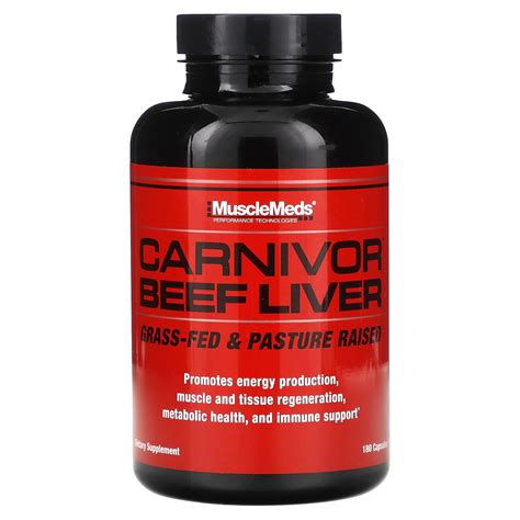 Musclemeds Carnivor Beef Liver 3 000 Mg 180 Capsules