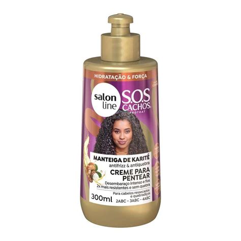 Creme Salon Line Manteiga - Creme Para Pentear Salon Line Manteiga de Karite 300ml | Shopee Brasil