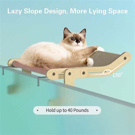 Cat Window Perch Cat Hammock Wooden Hanging Bed Mewoofun