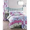 Just Contempo Patchwork Chic Duvet Cover Set King Blue Amazon Co Uk