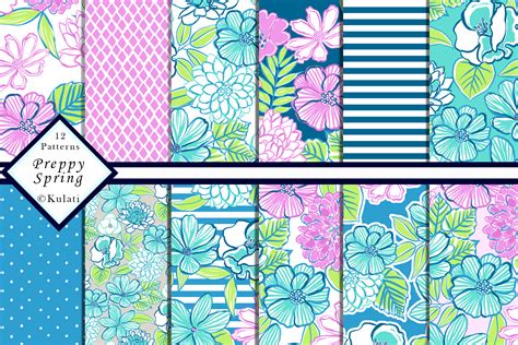 Preppy Floral Patterns / Papers | Custom-Designed Graphic Patterns ...