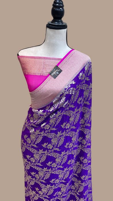 Khaddi Georgette Handloom Banarasi Saree — The Handlooms