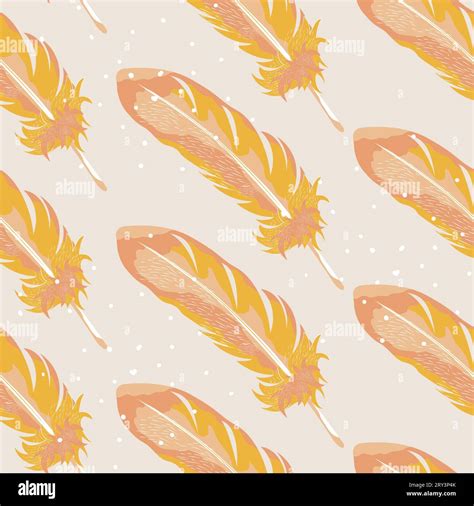 Abstract Feather Seamless Pattern Vector Tile Design Stock Vector