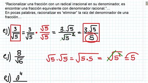 Racionalizaci N De Denominadores Caso Youtube