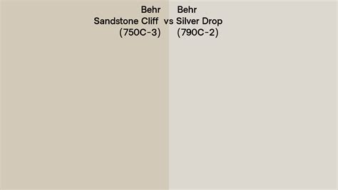 Behr Sandstone Cliff Vs Silver Drop Side By Side Comparison