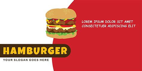 Hamburger Food Menu Banner Template Fastfood Dinner Banner Vector