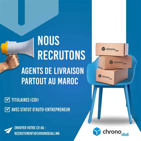 Chrono Diali Recrute Des Agents De Livraison Sur Tout Le Maroc