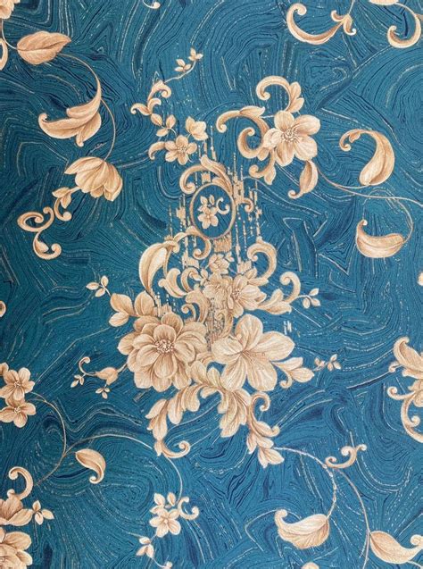 Matte Flowers Blue Printed Vinyl Wallpaper D Size Mm Thickness