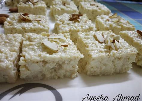 Chena Burfi Recipe By Ayesha Ahmad Cookpad