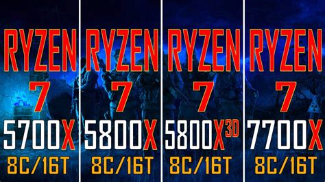 RYZEN 7 5700X Vs RYZEN 7 5800X Vs RYZEN 7 5800X3D Vs RYZEN 7 7700X