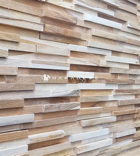 Teak Wood Cladding Haradeco Natural Ripple