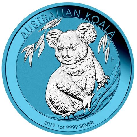 1 Dollar Koala SPACE BLUE Edition 1 Oz Silver Coin Australia 2019