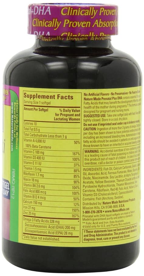 Nature Made Prenatal Vitamins Nutrition Facts Besto Blog