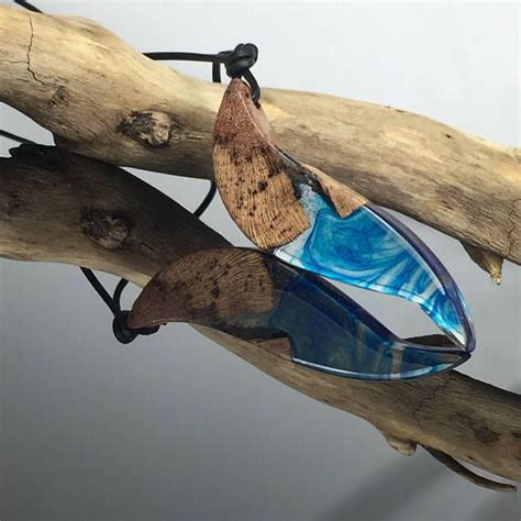 Surfer Chain Wood Resin Jewellery Pendant Resin Wood Etsy Canada