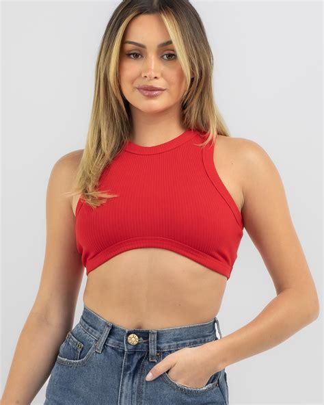 Shop Ava And Ever Kendra Ultra Crop Top In Red Fast Shipping And Easy Returns City Beach Australia