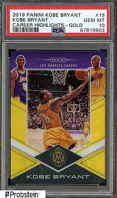 Panini Kobe Bryant Career Highlights Gold Kobe Bryant Hof