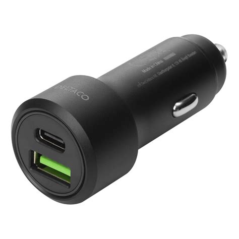 Deltaco Billaddare Med Usb C Usb A Pd W Svart