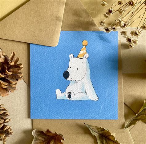 Party Polar Bear Greeting Card — Anna Terreros Martin