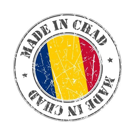 Premium Vector Made In Chad Stamp Scratched Flag Badge Logo Vector