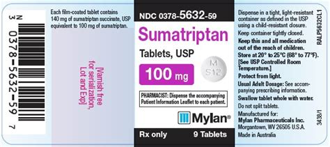 Dailymed Sumatriptan Succinate Tablet Film Coated