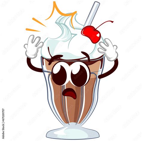 Mascot Character Of A Milkshake Glass With A Funny Face Upset Because