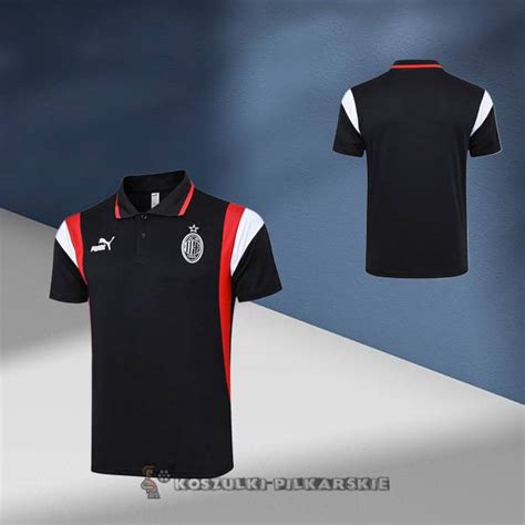 Polo Komplet Ac Milan Treningowa Czarny Bialy Czerwony