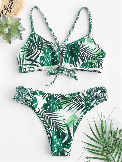 Tropical Pattern Triangle Bikini Set Artofit