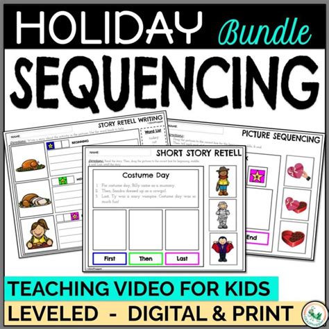 Holiday Story Retell And 3 Picture Sequencing Actvities Bundle