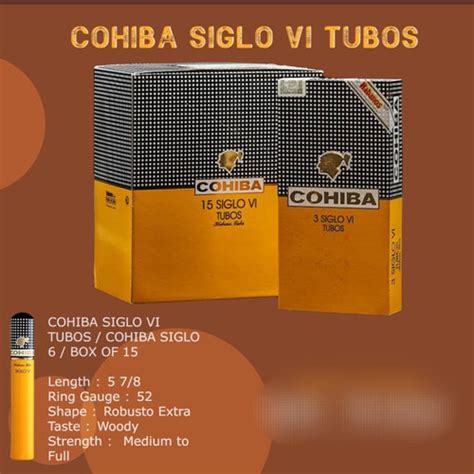 Jual COHIBA SIGLO VI TUBOS COHIBA SIGLO 6 TUBOS PACK OF 15 Kab