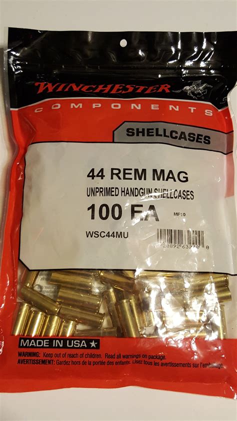 Wsc44mu Winchester 44 Magnum Brass Bag Of 100