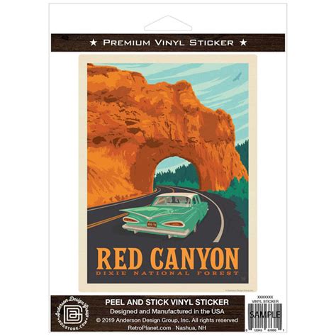 Red Canyon Dixie National Forest Utah Vinyl Sticker Retro Planet