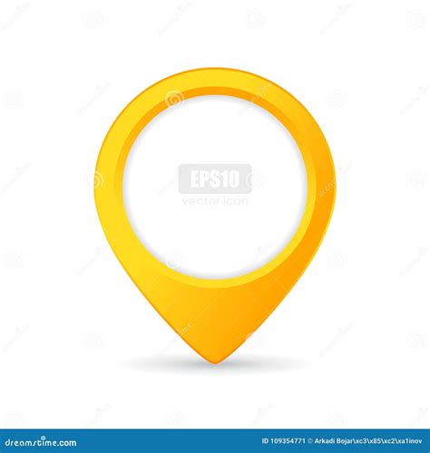 Yellow Location Pointer Vector Button Stock Vector Illustration Of