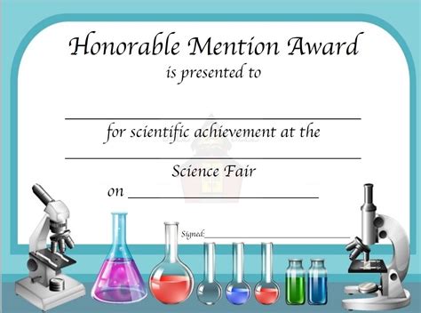 (10) Science Fair Honorable Mention Award Certificates - Bell 2 Bell