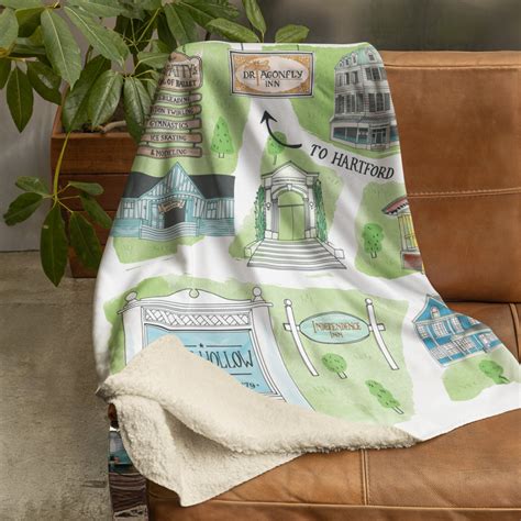 Gilmore Girls Stars Hollow Map Sherpa Blanket
