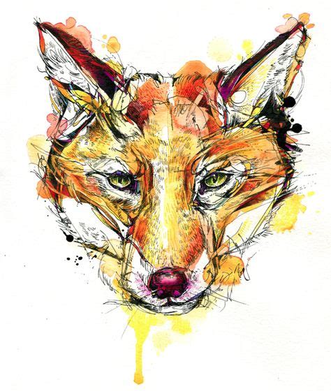 Red Fox Portrait By Abby Diamond Via Behance Animal Art Fox Art