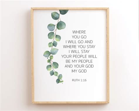 Ruth Where You Go I Will Go Scripture Printable Bible Verse