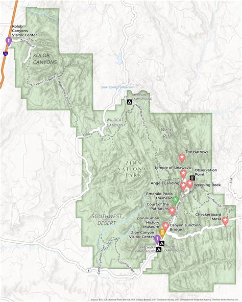 Zion National Park Map - GIS Geography