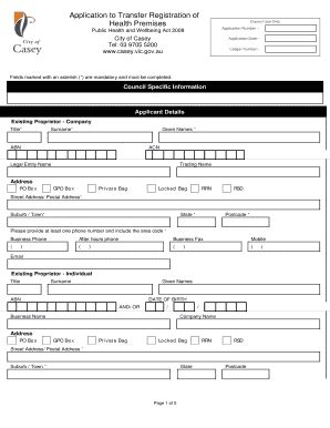 Fillable Online Casey Vic Gov Application Number Casey Vic Gov Fax