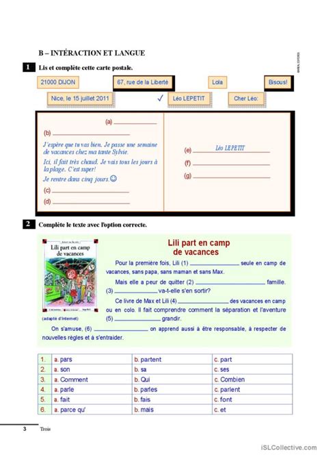 Test Diagnostique Compréhension Géné… Français Fle Fiches Pedagogiques