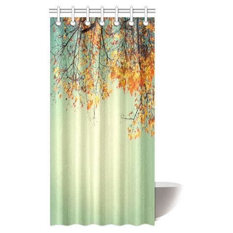 Mypop Colorful Leaves In The Autumn Park Shower Curtain Autumn Trees