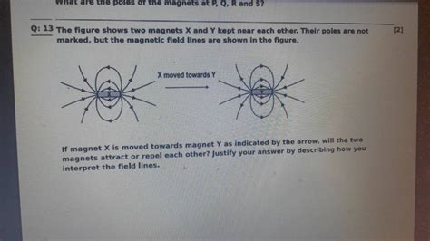 Q The Figure Shows Two Magnets X And Y Kept Near Each Other Their Po