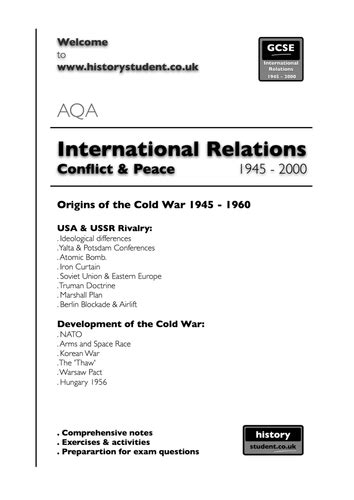 Pre 2016 Aqa Gcse History Origins Of The Cold War 1945 60 Teaching Resources