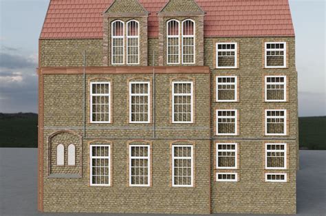 School Brick Building 3d Model Cgtrader