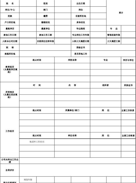 人员基本情况与工作信息表 word文档在线阅读与下载 免费文档